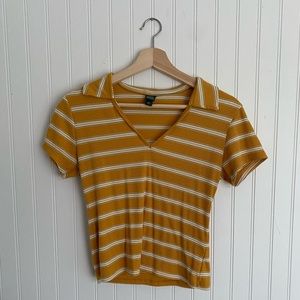 Ribbed collared tee